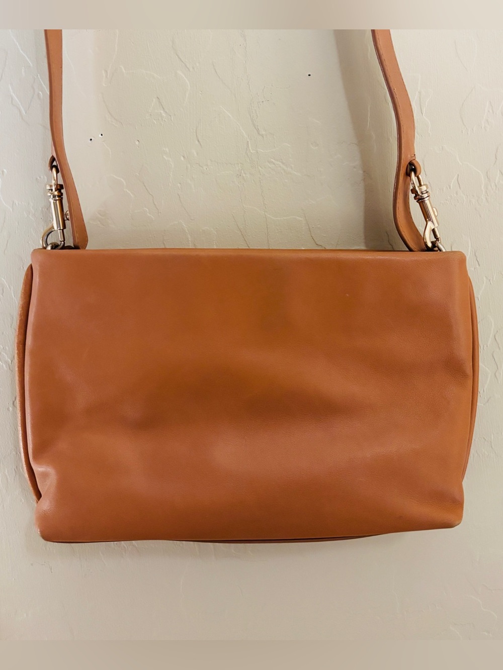 Skagen Cognac Leather Crossbody Bag/Purse with Top Handle & Strap Beautiful - Picture 2 of 6
